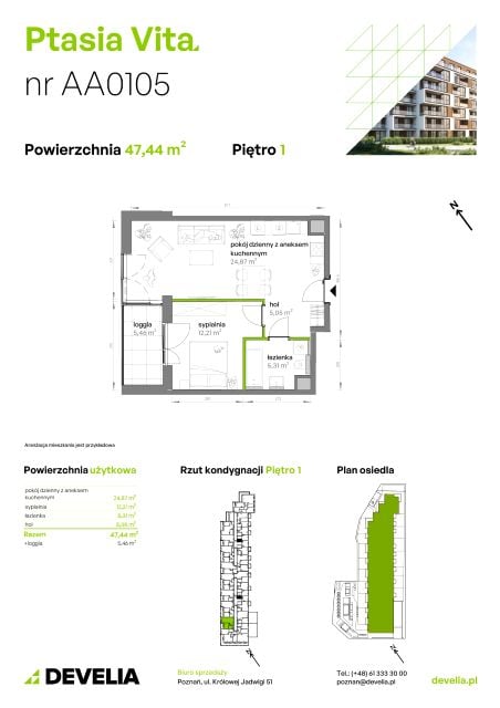 Mieszkanie Grunwald Południe, ul. Ptasia 31
