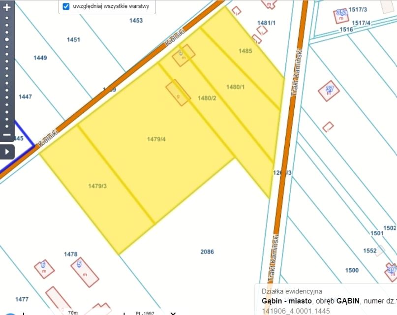 Działka inwestycyjna Gąbin