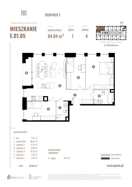 Mieszkanie Słoneczne, ul. Rejtana 3