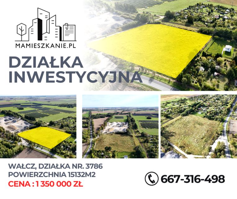 Działka inwestycyjna Wałcz sprzedam
