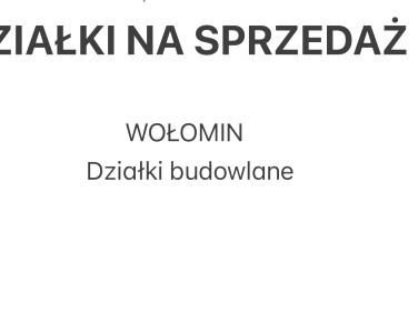 Działka budowlana Wołomin