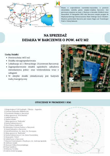 Działka budowlana Barczewo