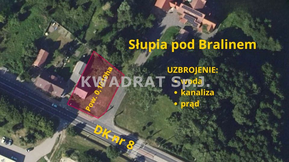 Działka usługowa Słupia pod Bralinem