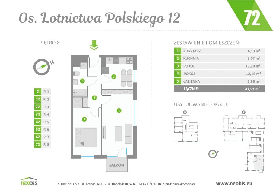 Mieszkanie Ogrody, os. Lotnictwa Polskiego 12