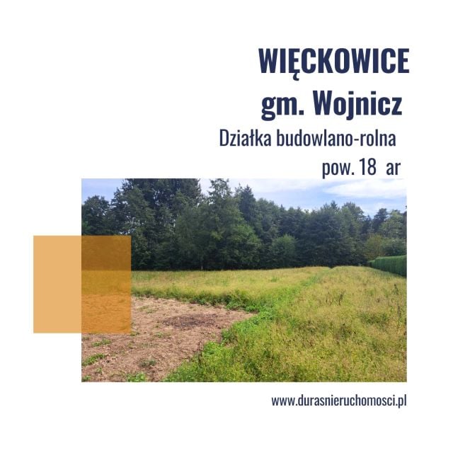 Działka budowlano-rolna Więckowice