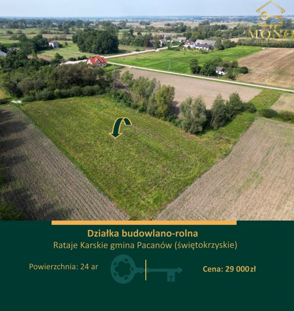 Działka budowlano-rolna Rataje Karskie