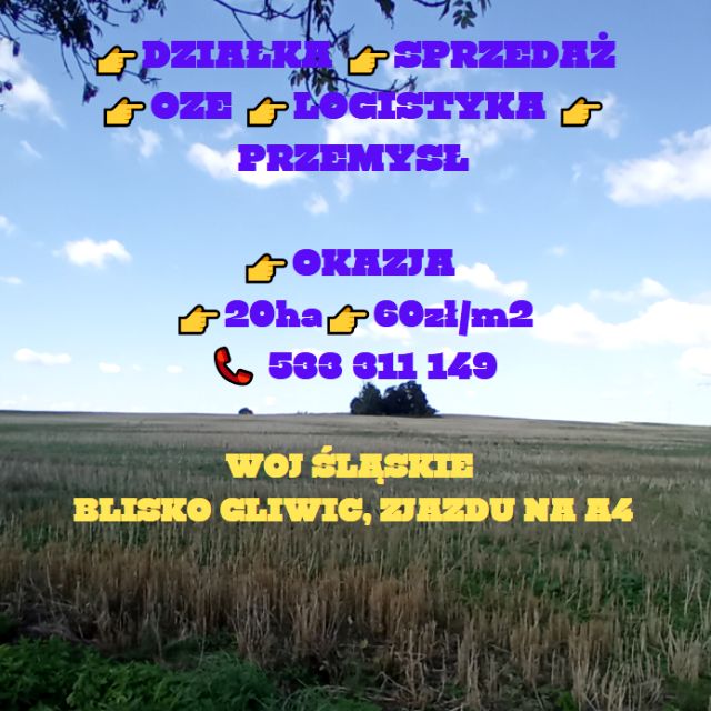 Działka inwestycyjna Rudziniec