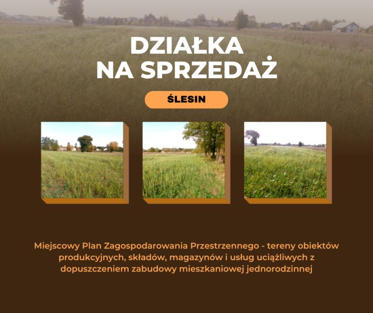 Działka budowlana Ślesin