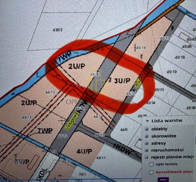 Działka usługowa Krzyżanowice