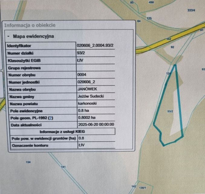 Działka rolna Janówek