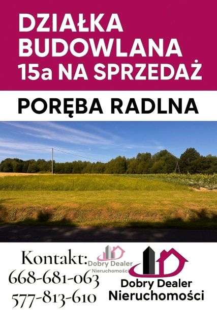 Działka budowlana Poręba Radlna