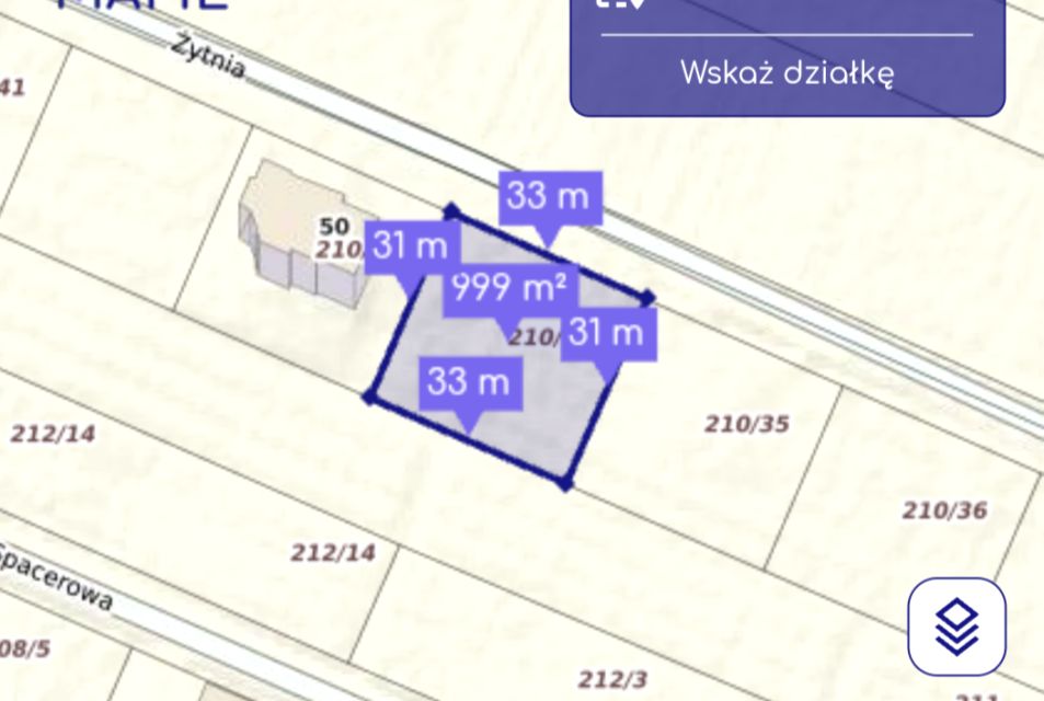 Działka budowlana Tumlin-Wykień