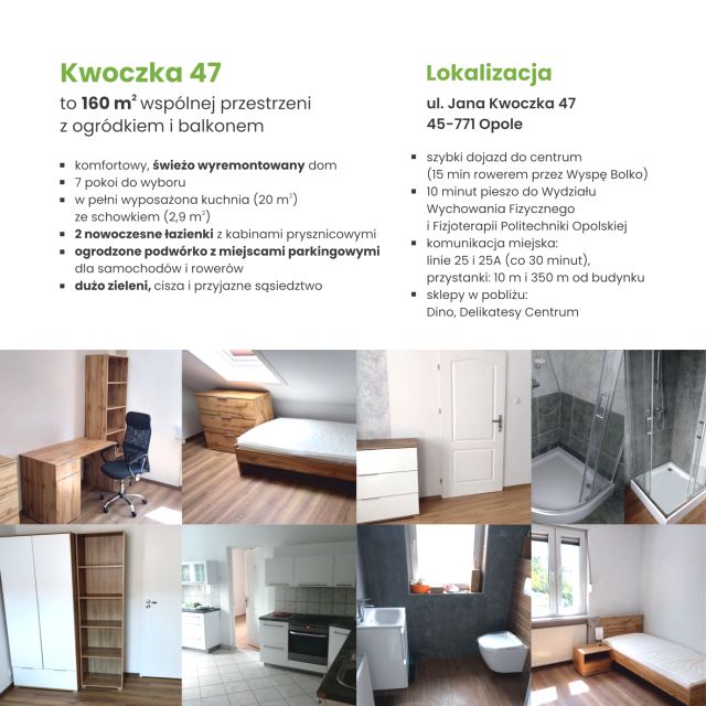 Pokój do wynajęcia Opole