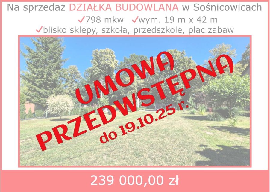 Działka budowlana Sośnicowice sprzedam