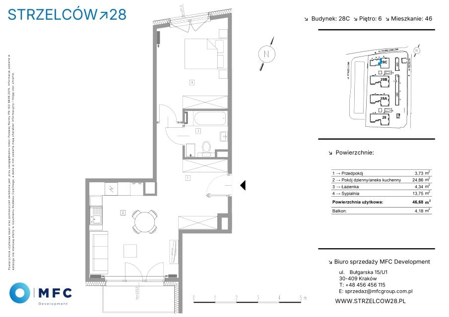 Mieszkanie Prądnik Czerwony, ul. Strzelców 28