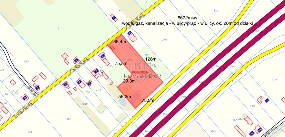 Zabudowana działka Robercin