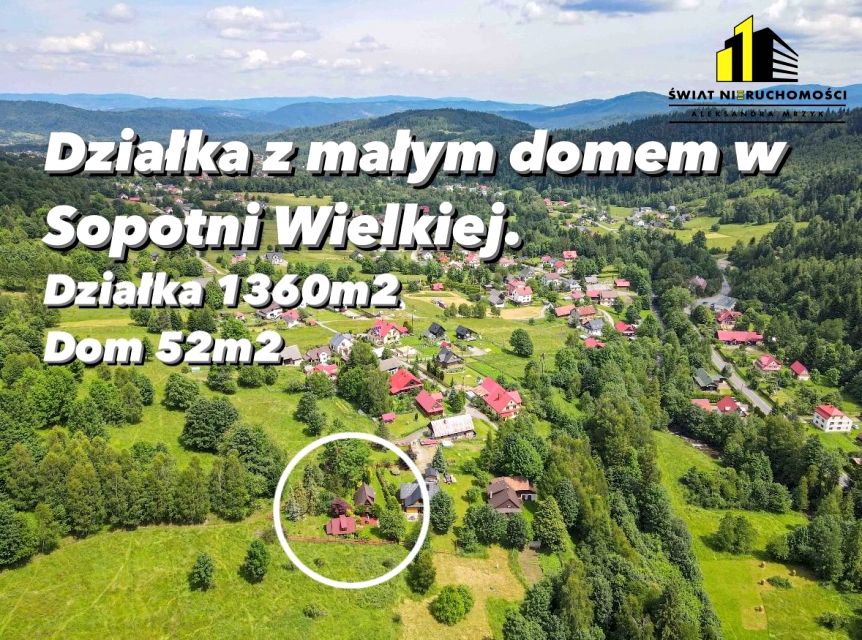 Zabudowana działka Sopotnia Wielka