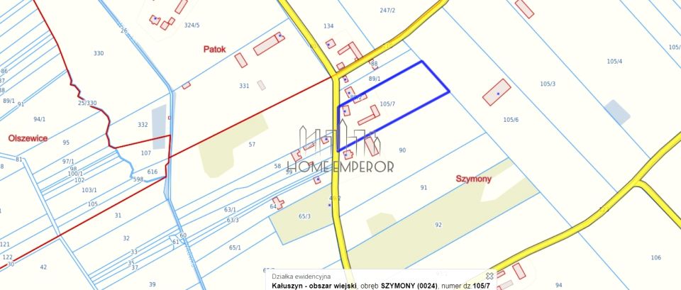Działka siedliskowa Szymony