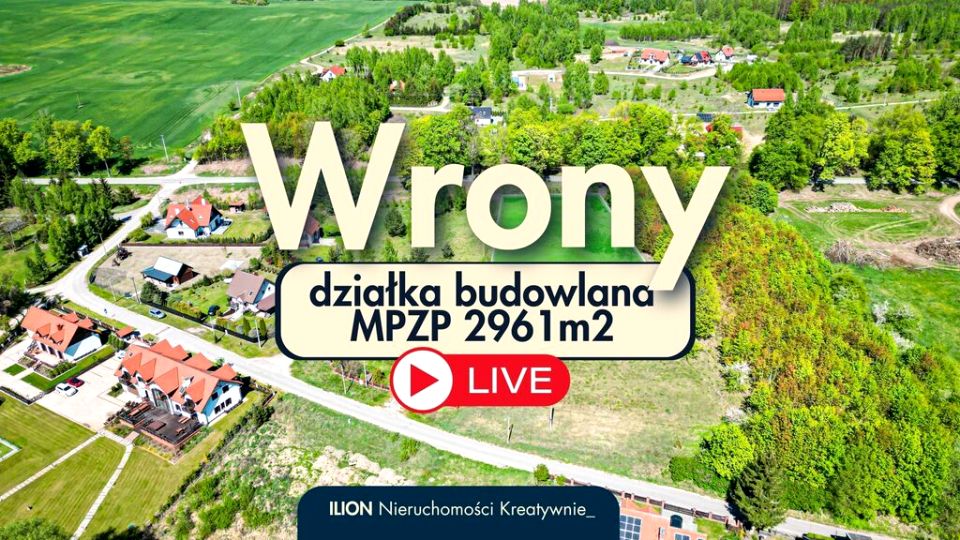 Działka budowlana Wrony