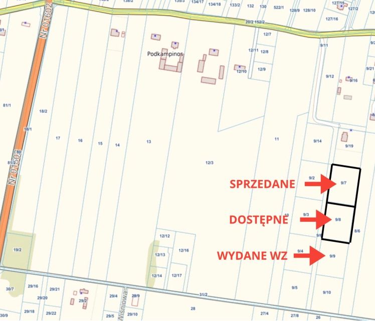 Działka budowlana Podkampinos