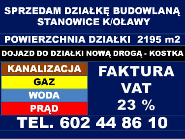 Działka budowlana Oława