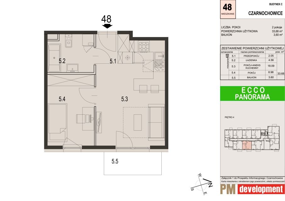 Mieszkanie  33,68 m² z rynku pierwotnego