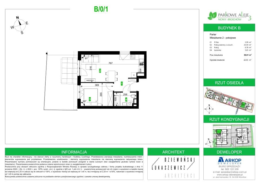 Mieszkanie na sprzedaż, 2 pokoje, 38 m², Brochów Wrocław