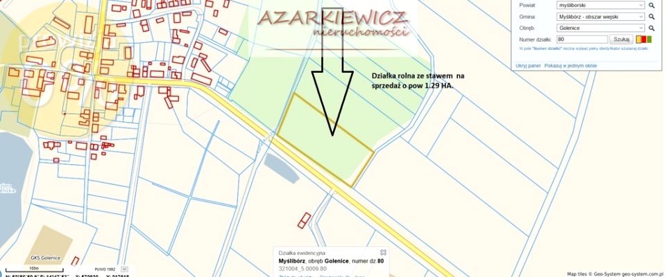Działka rolna Golenice