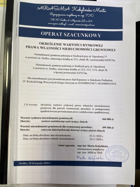 Działka budowlana Siedlce