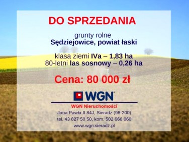 Działka rolna Sędziejowice