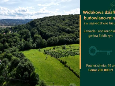 Działka budowlano-rolna Zawada Lanckorońska