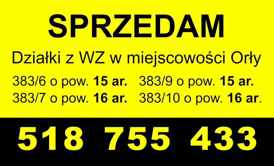 Działka budowlana Orły