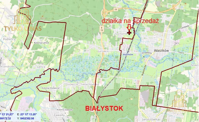 Działka rolna Sochonie