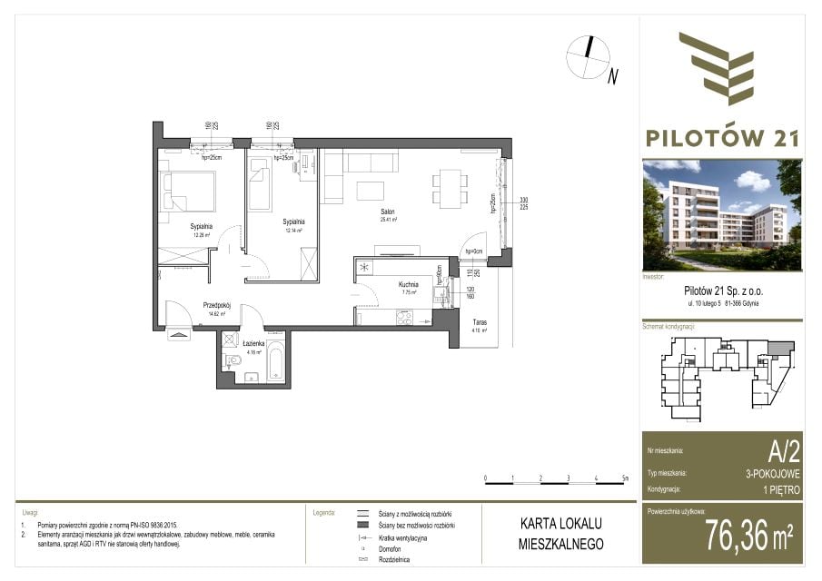 Mieszkanie Młyniec A, ul. Pilotów 21