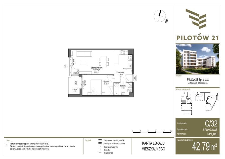 Mieszkanie Młyniec A, ul. Pilotów 21