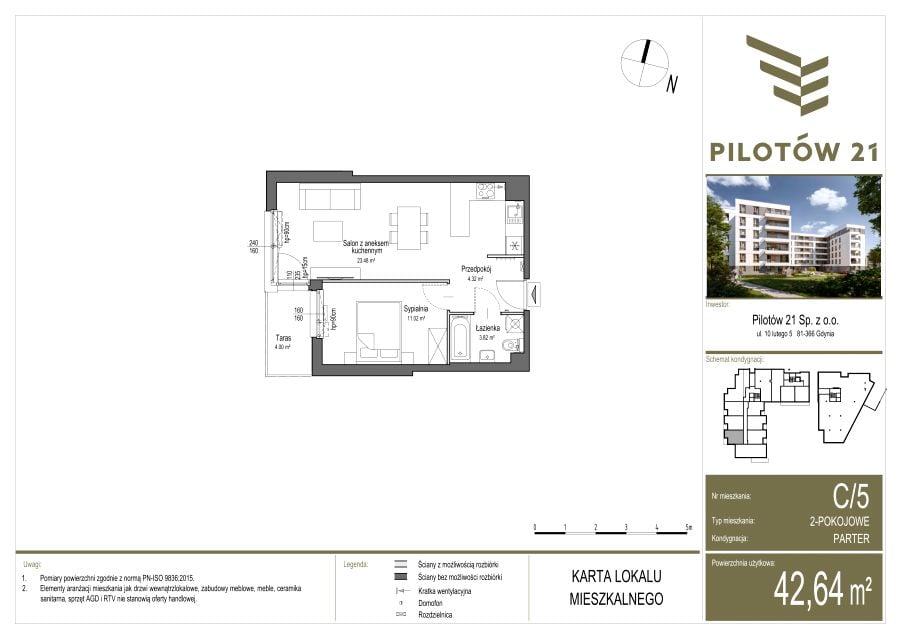 Mieszkanie Młyniec A, ul. Pilotów 21