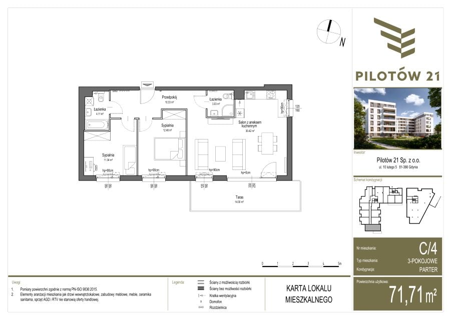 Mieszkanie Młyniec A, ul. Pilotów 21