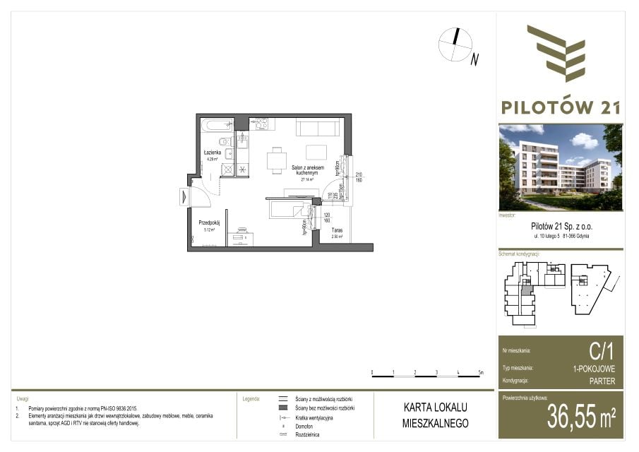 Mieszkanie Młyniec A, ul. Pilotów 21