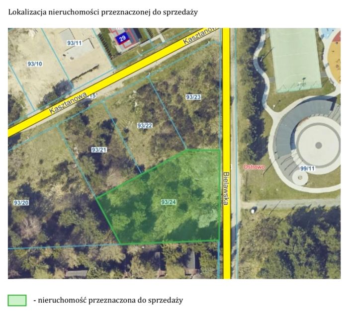 Działka usługowa Ostrowo