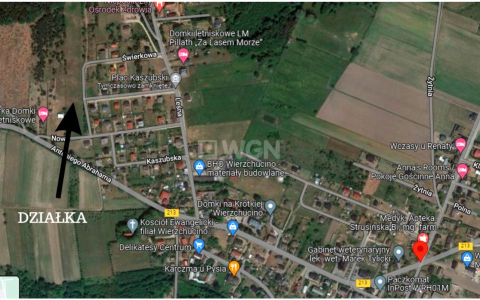 Działka budowlana Wierzchucino sprzedam