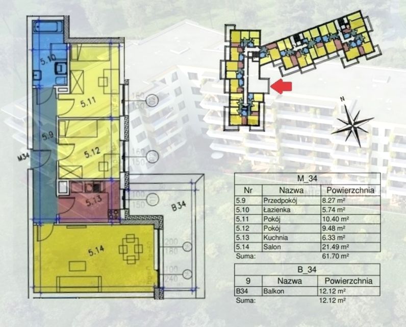Mieszkanie apartamentowiec przy lesie
