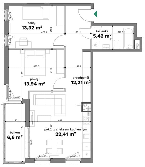 Mieszkanie na sprzedaż, 3 pokoje, 67 m², Bronowice Wielkie Kraków
