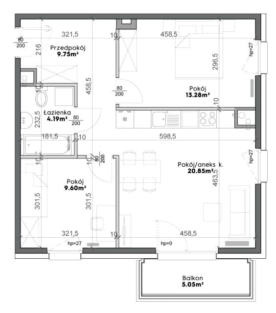 Mieszkanie na sprzedaż, 3 pokoje, 58 m², Prądnik Biały Kraków