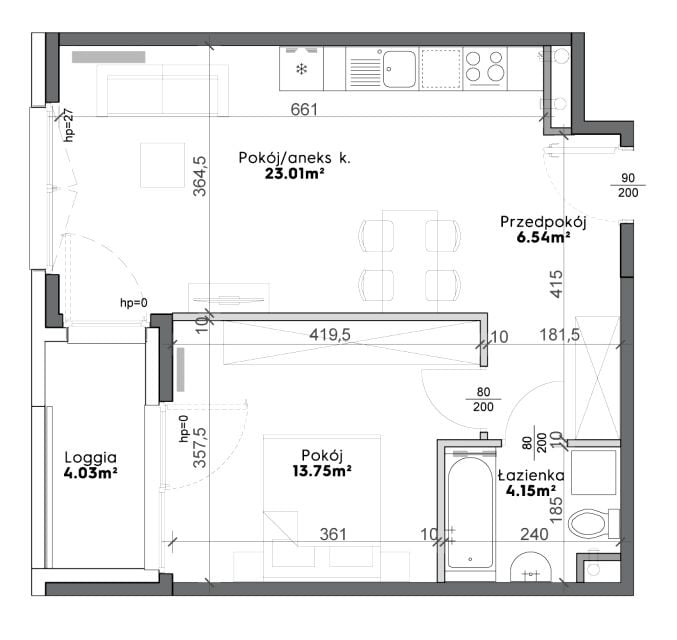 Mieszkanie w Krakowie 47,45 m² z rynku pierwotnego