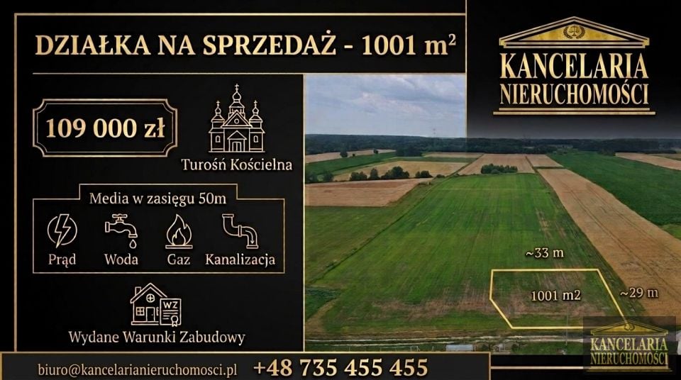 Działka budowlana Turośń Kościelna