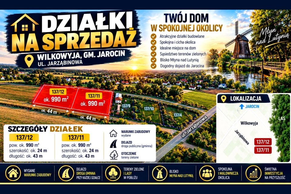 Działka budowlana Wilkowyja