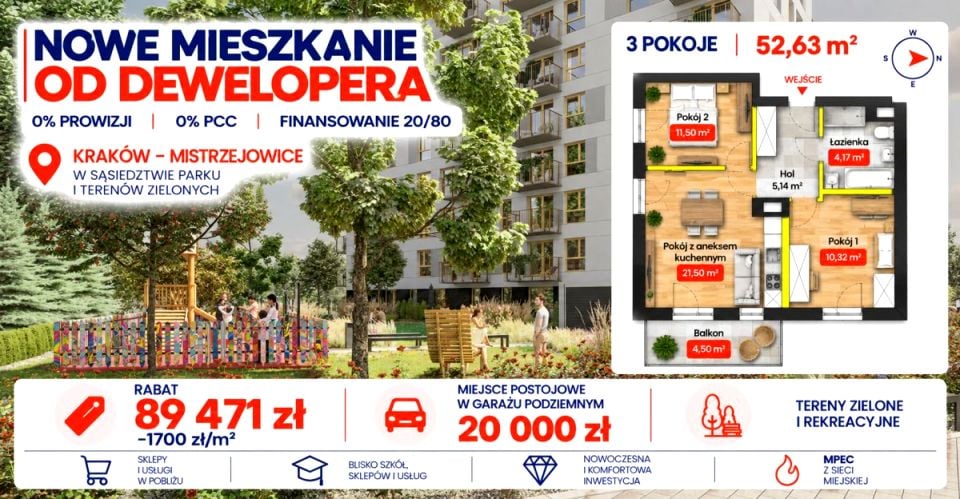 Mieszkanie blok mieszkalny Kraków
