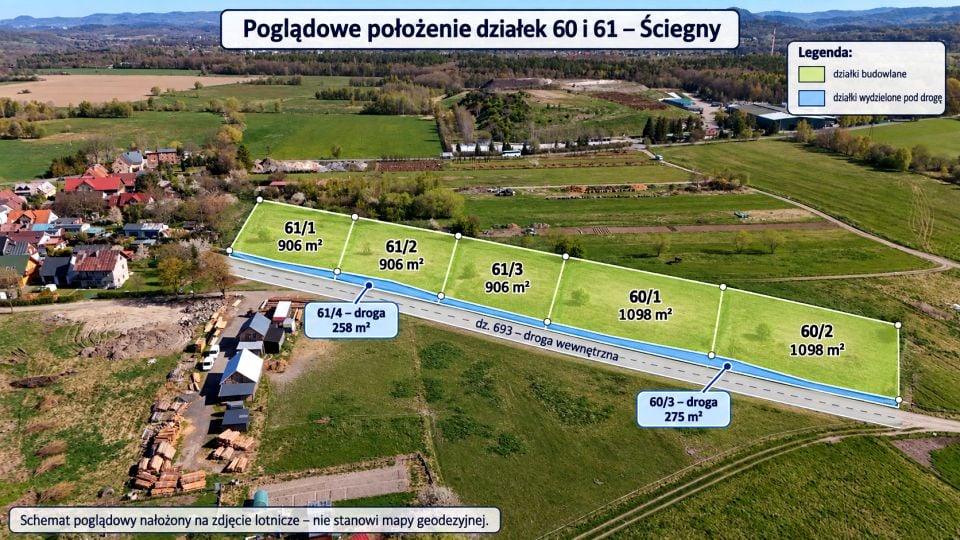 Działka budowlana Ściegny