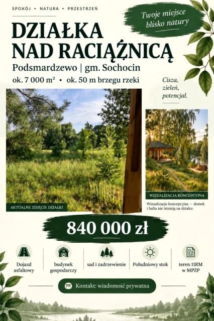Ogrodzona działka Podsmardzewo