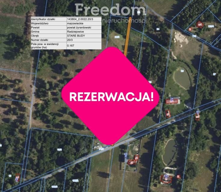 Sprzedam działkę Stare Budy Radziejowskie - 1 670 m²